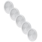 Vent Systems 80 mm / 3.15" Inch - Pack of 5 White Door Air Register - Ventilation Grille - Indoor Vent Grates - Bathroom, Cabinet, Garage Through The Door Vent Cover