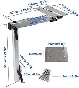 KIMISS Table Leg, 360 Degrees Rotatable Desk Leg Removable Laptop Table Leg Adjustable Table Bracket for RV Motorhome
