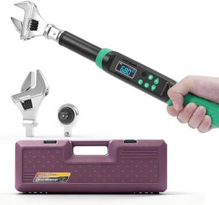 MOVECRAB 3/8-Inch Digital Torque Wrench with Interchangeable Heads - Precision Adjustable Torque Wrench with Ratchet & Adjustable Open-End Heads, 6.8-135N.m/5-99.6Ft.lb (9×12mm 3/8")