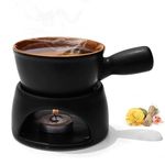 Pure Source India Ceramic Fondue- Black (Capacity- 450ml)