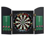 Gorilla Darts Centre Set Wooden Black Ash Cabinet Set Dartboard inc Darts Package