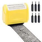 2024 Newest Yellow Roller Stamps for Identity Protection Kit, CoiTek Wide Roller Theft Stamp with 6Pcs Refill Include, Security Privacy Stamp Protector for Anti-theft