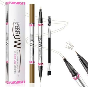 Crayon à sourcils microblading à double extrémité, 2 en 1 eye-liner pour le maquillage, Crayon Sourcil imperméable pour créer des sourcils naturels (Marron clair)