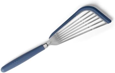 Misen Fish Silicone Spatula - Slotted Turner for Cooking - Perfect for Frying - Heat Resistant - Dishwasher Safe -1mm Thick Flexible Flipper - Soft Silicone Grip Handle for Easy Use