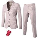 MYS Men's 3 Piece Slim Fit Suit Set