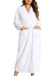 Sopesil Womens Bathrobes Terry Towlling Dressing Gown Highly Absorbent Towel Bath Wrap Drying Robe Soft With Pockets for Hotel Spa Home,White,XXL