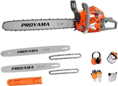 PROYAMA 68CC 2-Cycle Top Handle Gas Powered Chainsaw 24 Inch 20 Inch Petrol Handheld Cordless Chain Saw for Tree Wood Cutting