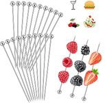 20pcs Stainless Steel Cocktail Sticks Reusable Cocktail Sticks Cocktail Sticks Metal Cocktail Picks Olive Sticks Metal Fruit Sticks Cocktail Picks Appetizer BBQ Snacks Halloween, Christmas Supplies