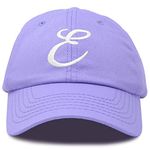 DALIX Initial Hat Letter E Lavender Womens Baseball Cap Monogram Embroidered