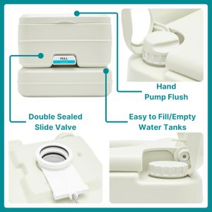 Hi-Gear Portable Toilet 13L – Cream, Lightweight Camping Toilet