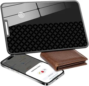 Trendia Compatible with Air Tag Wallet Tracker, Smart Card Finder, Apple MFi Compatible (iOS Only), App Controlled Anti Loss GPS Tracker, IP68 Waterproof, Item Locator for Luggage Tags, Purses, Black