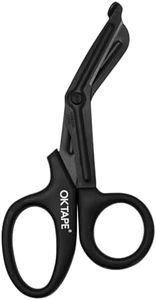 OK TAPE Shears - Bandage Scissors，Medical Scissors, EMT Trauma Shears, Non-Stick Scissors, First Aid Outdoor Stainless Steel Teflon, Black Handle and Black Coated Blades, 1 Packs