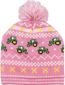 John Deere Toddler Girls' Winter Hat, Pink Carnation, 2-4T