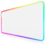 CSL - XXL RGB Gaming Mouse Mat - LED Desk Pad - 900x400 mm Oversize - XXL Mouse Pad - LED Multi colour - 11 lighting modes - 7 LED colours plus 4 effect modes - washable - White