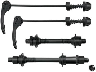 Free-fly MTB Quick Release Bicycle Hub, Road Mountain Bike Front & Rear Axle Hollow Shaft Set with Standard Spacing (1 Pair, 4 Piece)