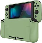 PlayVital Upgraded Glossy Dockable Case Grip Cover for Nintendo Switch, Ergonomic Protective Case for Nintendo Switch, Separable Protector Hard Shell for Joycon - Matcha Green