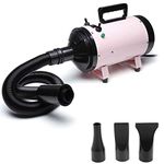 dicn 2800W Dog Hair Dryer, Dog Grooming Blaster, Pet Dryer, Motorcycle Dryer, Speed Pink High Velocity Heat On/Off Professional Blower