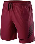 TCA Men's Laser Lightweight Running Shorts with Pockets - Carmine Red, S