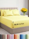 Extra Deep Queen Sheet Set - 6 Piece Breathable & Cooling Sheets - Hotel Luxury Bed Sheets Set - Easy & Secure Fit - Soft, Wrinkle Free & Comfy Sheets Set - Yellow Sheet Set w/Extra Deep Pockets