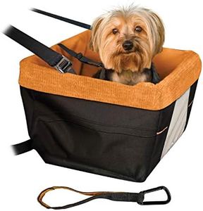 Kurgo Rover Booster Dog Car Seat with Seat Belt Tether New Packaging, Black/Orange