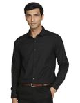 The Indian Garage Co Men's Solid Slim Fit Shirt (0123-SHFLFR-02-01_Black XL)