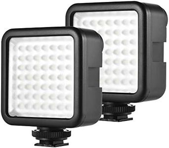 Andoer 49 LED Luce Fotografia, Luce Video Dimmerabile per DSLR Videocamera Gimbal Macro Fotografia, 2 pz