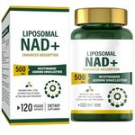 Liposomal NAD+ 500mg Supplements, 120 Capsules Nicotinamide for Energy Metabolism Cellular Repair and Anti-Aging & Antioxidant