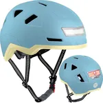 XNITO Bike Helmet with LED Lights - Urban Bicycle Helmet for Adults, Men & Women - CPSC & NTA-8776 Dual Certified - Class 3 E-Bikes, Scooters, Onewheel, Commuter, Mountain Bikes, MTB (Sky, X-Large)