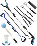 KEKOY 10 in 1 Hip Kit, for Seniors Total Hip Replacement After Surgery-Grabber Reacher/Sock Aid/Leg Lifter/Pill Organizer/Button Hook/Shoehorn & Dressing Stick/Dressing Aid/Back Scratcher/Bath Sponge