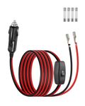 RIIEYOCA 12V 24V Cigarette Lighter Male Plug with Leads Extension Cord,16 AWG Heavy Duty 15A Car Cigarette Lighter Replacement Power Cable with On/Off Switch for Cars,Boats (2M/6.6FT)