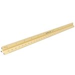 Pacific Arc Engineering Economy Scale Ruler, Divided by : 10, 20, 30, 40, 50, 60 Part Scale Degrees, 12 inch, Yellow, Made in Japan