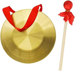 GTHER 15cm 5.9in Chinese Traditional Percussion Instrument Gong with Wooden Hammer Beater Mallet & Hanging String