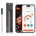 Meatmeet Pro WiFi & Bluetooth Wireless Meat Thermometer, Smart APP Monitoring with Timer and Alarm, Unlimited Range, IP67 Waterproof, Meat Thermometer Probe for BBQ, Grill, Oven, Air Fryers, Kitchen