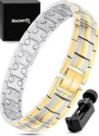 MagnetRX® Ultra Strength Magnetic Bracelet - Effective Stainless Steel Magnetic Bracelets for Men - Adjustable Bracelet Length with Sizing Tool for Perfect Fit (Silver & Gold)