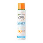 Garnier Ambre Solaire Sun Cream Spray SPF 50+ Sensitive Advanced Dry Mist, Water Resistant & Non Greasy Sunscreen, Fragrance Free, UVA & UVB Protection, 150ml