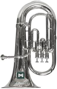 Indian Musical Instrument Euphonium 3 Valve Bb Pitch WITH Carry Case & Mouthpiece (SILVER)