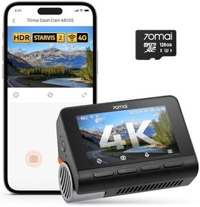 70mai 4K A810S Dashcam Auto Vorne mit STARVIS 2 HDR Nachtsicht, Autokamera mit 128GB Karte, 24/7 Parküberwachung, AI-Sensor, ADAS, App-Steuerung, Sprachsteuerung, 146°-Weitwinkel, Optional 4G LTE