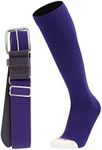 MadSportsStuff Pro Line Baseball Socks and Belt Combo (Purple, Small)