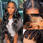 13x4 Pre Cut Lace Front Wigs Pre Plucked with Baby Hair 200% Density Brazilian Virgin Hair Upgraded Wear and Go Glueless Wig Long Wig Bleached knots Body Wave Wigs Natural Color 30 Inch