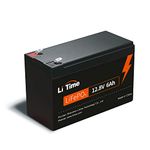 LiTime 12V 6Ah LiFePO4 Battery, 76.8W Rechargeable Lithium Battery Built-in 6A BMS, 4000+ Deep Cycles, Low Self-Discharge Rate, for Fish Finder, Kids Scooter, LED Light, Security Camera, Toys, Camping