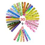 HONGCI 36PC Slap Bands for Kids Party Bags,Slap Bracelets Slap Wrist Bands with Colorful Unicorn Hearts Animal Patterns for Kids Girls Boys Party Bag Fillers Gift Party Favours Birthday Classroom Gift