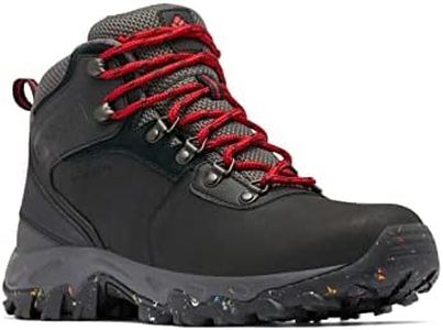 Columbia Men's Newton Ridge Plus II Waterproof Omni Heat, Black/Mountain Red, 11