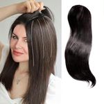 Pelo Hair Topper/Hair Crown Topper/Extension Hair Scalp Cover Hair Patch/Straight Hair Closure/Clip In Crown Topper Extension For Thin Hair Pack Of 1 (Brown 2 clip)