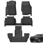 KARPAL Floor Mats Fit with Jeep Grand Cherokee L (Only for 6-Seater w/o 2nd Row Center Armrest) 2021-2024, All-Weather TPE Car Floor Liners