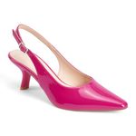 GENSHUO Slingback Kitten Heel for Women Pointed Toe Comfortable Formal Party Wedding Dress Pumps Shoes Fushia Size 7