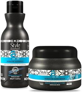 Style Aromatherapy Professional Keratin after Straightening and Smoothening Shampoo and Hair Mask Combo | SLS/SLES Free, Salt Free, Paraben Free | 400 ml + 200 ml