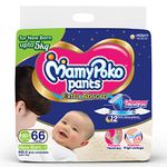 MamyPoko Pants Extra Absorb Baby Diapers, New Born (Upto 5 kg), 66 Count