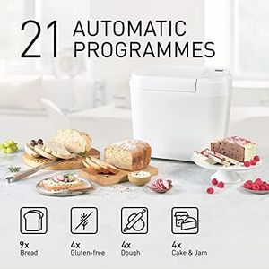 Panasonic Automatic Bread Maker, 21 Programs, Gluten-Free, White