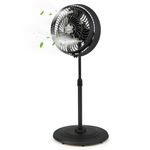 COSTWAY Outdoor Misting Fan, 16-Inch Oscillating Pedestal Fan with Adjustable Height, 3 Mist Levels, 3 Speeds, 90° Oscillation, 35° Tilt Angle, GFCI Plug, Standing Fan for Outside Patio Backyard