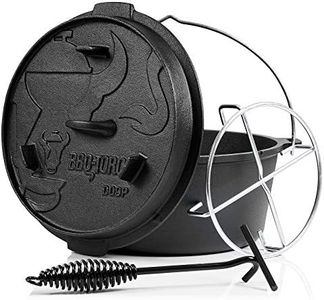 BBQ-TORO Dutch Oven Premium Série I déjà brûlé - pré-assaisonné I différentes Tailles I Casserole en Fonte I rôtissoire avec soulève-Couvercle ((C) - DO9P - 9,0 Liter, Exempt Pied)